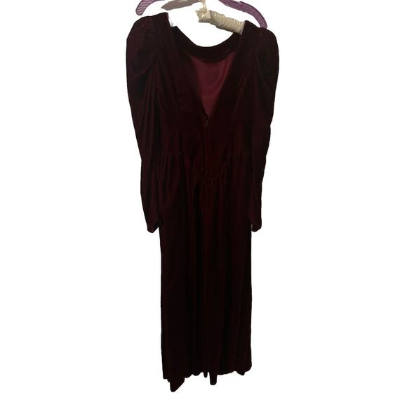 Vintage Velvet Union Made Burgundy Low Back Evening/Prom Cocktail Dress Size 6 - Picture 2 of 8